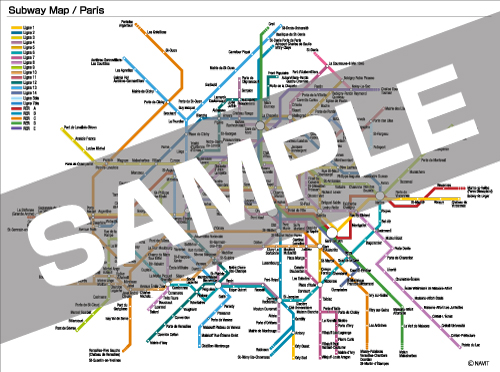 ナビット オンラインショップ パリ 地下鉄路線図 A5サイズ 手帳や クリアファイルに入れて日常使いに最適